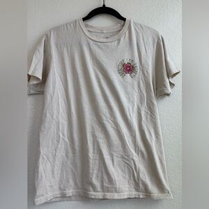 Beige T-Shirt with Floral Graphic